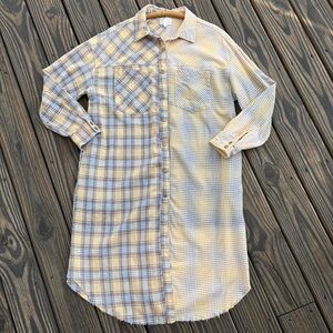 Oli & Hali Long Line Plaid Flannel Snap Front Shirt